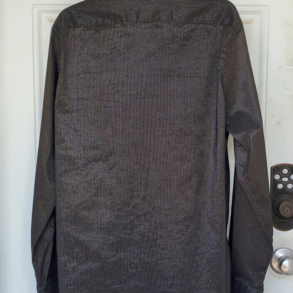 3/$30 Le Chateau black with Silver Men's Long Sleeve Button Down Shirt - Picture 2 of 7